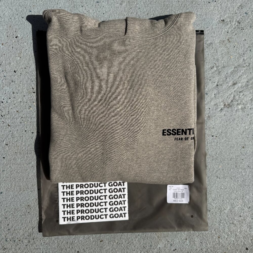 Fear of God Essentials Hoodie Grey Dark Oatmeal Size Small - Picture 3 of 11